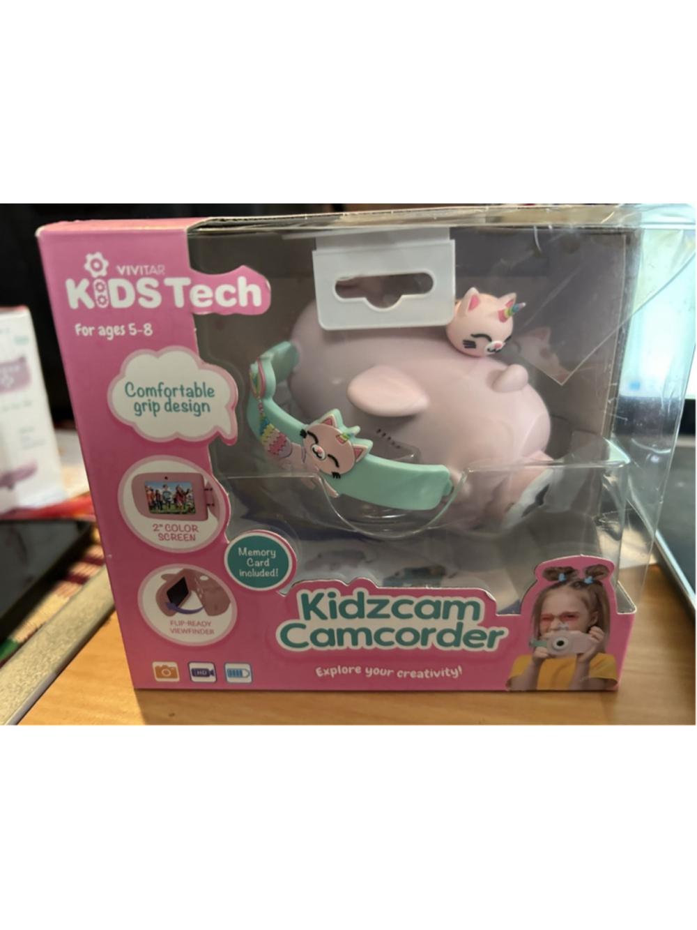 Vivitar Kidzcam Camcorder Pink Kitten Mercaticorn Takes Photos and Videos